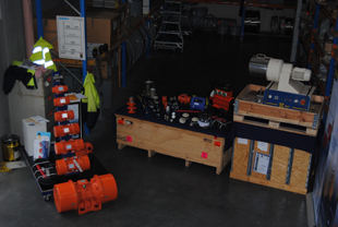 showcase of equipment at warehouse